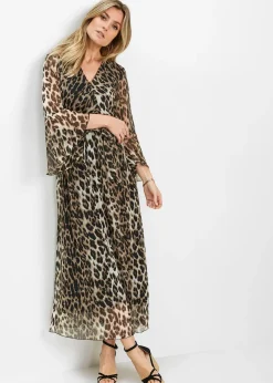 Robe longue à imprimé léopard