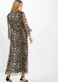Robe longue à imprimé léopard