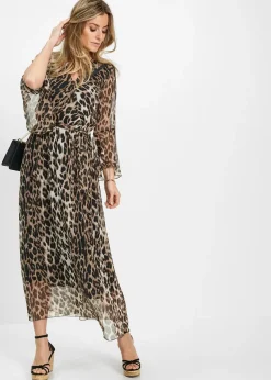 Robe longue à imprimé léopard