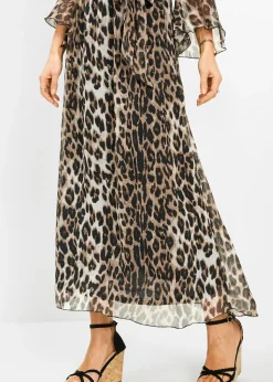 Robe longue à imprimé léopard