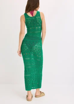 Robe longue aspect crochet