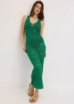 Robe longue aspect crochet