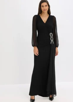 Robe longue avec application strass
