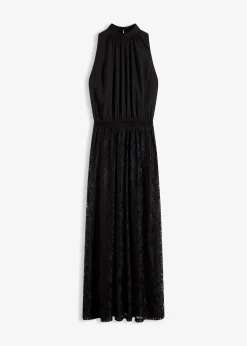Robe longue avec jupe en dentelle