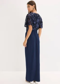Robe longue brodée de sequins