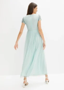 Robe longue brodée de sequins