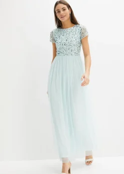 Robe longue brodée de sequins