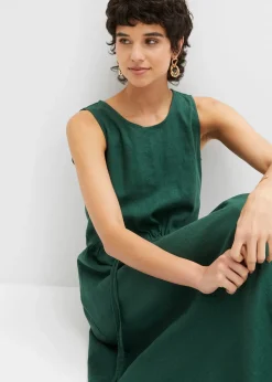 Robe longue en léger mélange de lin et viscose