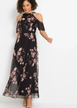 Robe longue en mesh imprimé