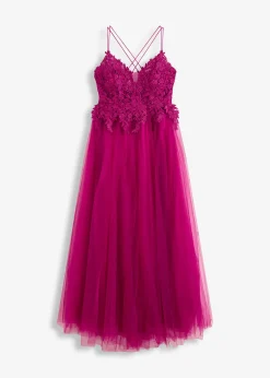 Robe longue en tulle délicat avec dentelle