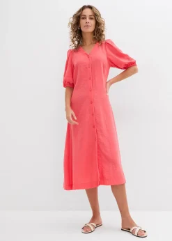 Robe midi à manches bouffantes