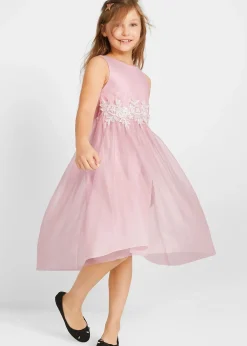 Robe midi avec empiècement dentelle