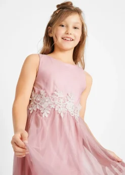 Robe midi avec empiècement dentelle