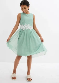 Robe midi avec empiècement dentelle