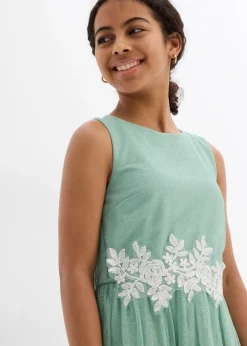Robe midi avec empiècement dentelle
