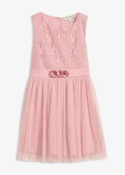 Robe midi en dentelle et tulle