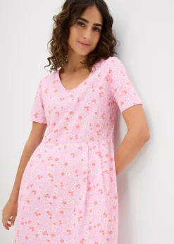 Robe midi en jersey coton