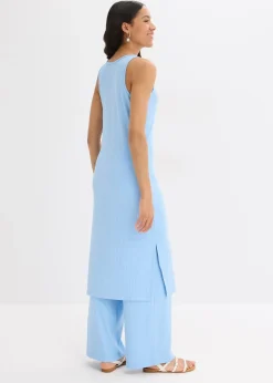 Robe midi en maille douce et côtelée