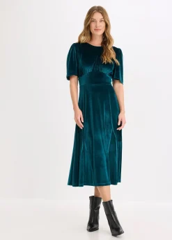Robe midi en velours doux