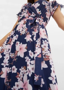 Robe midi imprimée en mesh