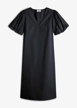 Robe midi tissée en coton
