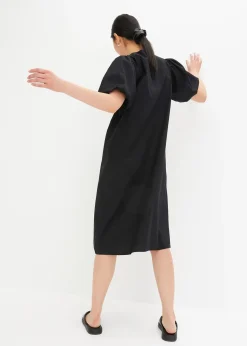 Robe midi tissée en coton