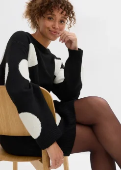 Robe oversize en maille à pois