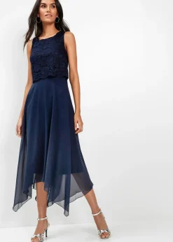 Robe premium en crêpe avec dentelle