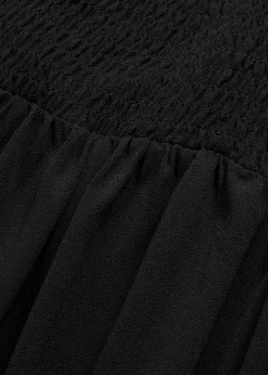 Robe smockée en crêpe léger