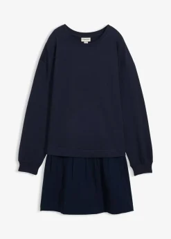 Robe sweat avec jupe tissée