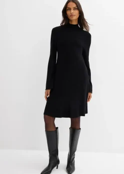 Robe trapèze en maille, viscose majoritaire