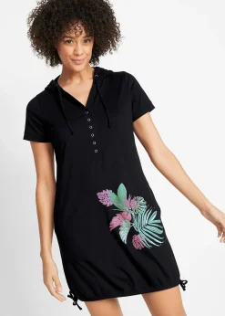 Robe T-shirt en coton, manches courtes