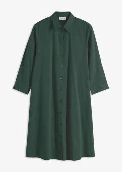 Robe-chemise en popeline solide