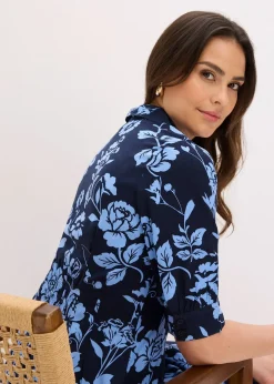Robe-chemise en viscose fluide
