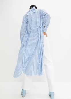 Robe-chemise rayée avec ceinture à nouer