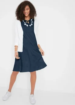 Robe-tunique en coton, manches courtes