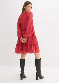 Robe-tunique en mousseline texturée