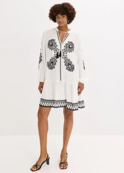 Robe-tunique en viscose texturée