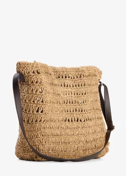 Sac à bandoulière aspect paille
