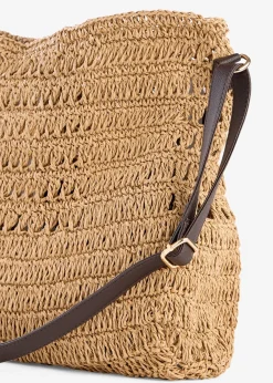 Sac à bandoulière aspect paille