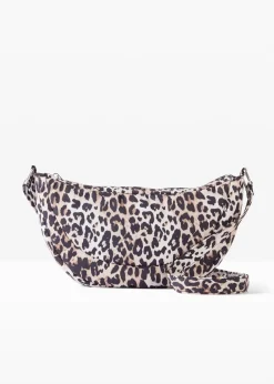 Sac à bandoulière en nylon motif léopard