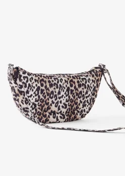 Sac à bandoulière en nylon motif léopard