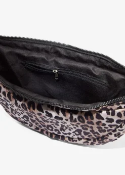 Sac à bandoulière en nylon motif léopard