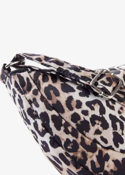 Sac à bandoulière en nylon motif léopard