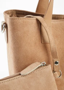 Sac à main en cuir velours