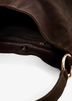 Sac en cuir velours avec sangle décorative