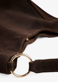 Sac en cuir velours avec sangle décorative