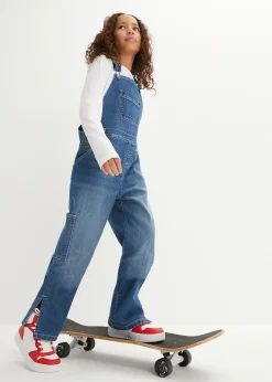 Salopette en jean, taille mi-haute