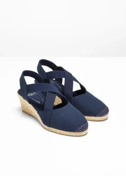 Sandales compensées à brides élastiques
