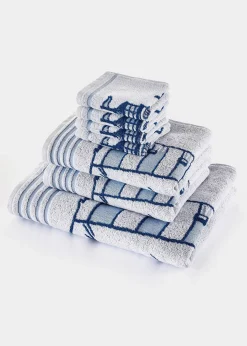 Serviette de toilette pur coton motif phare